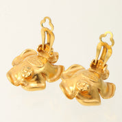 1999 Camellia motif CC mark earrings Gold