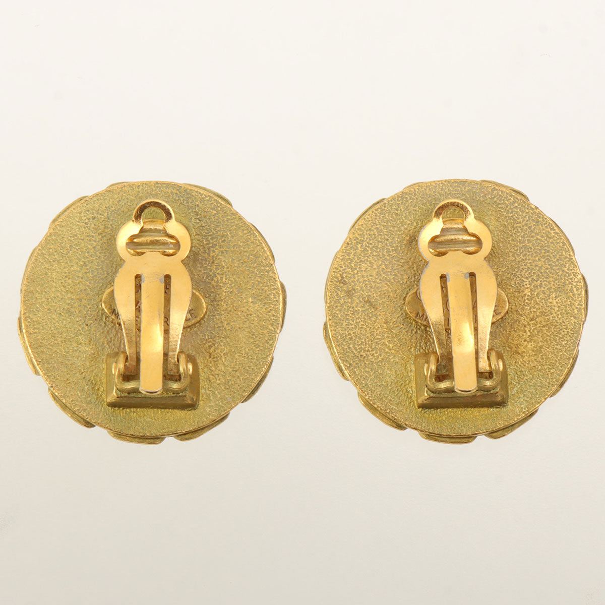 1994 Edge Chain CC Mark Earrings Gold/Black