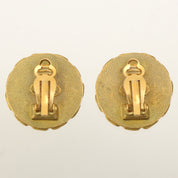 1994 Edge Chain CC Mark Earrings Gold/Black
