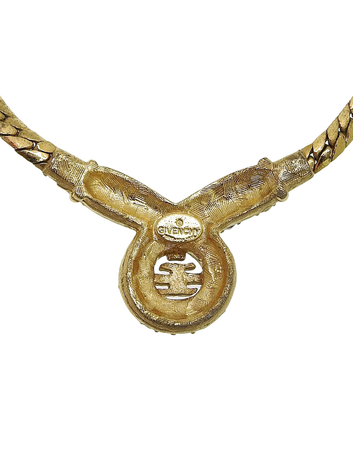 ラインストーンデザインモチーフロゴネックレス ゴールド