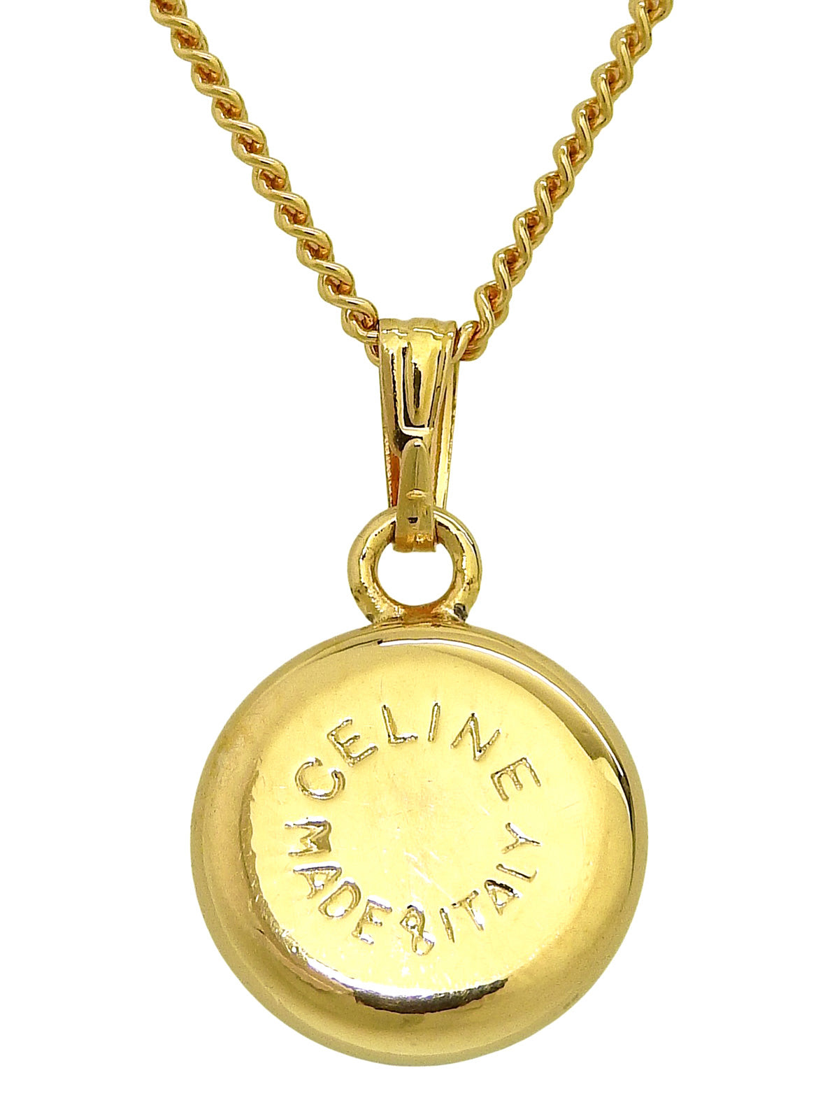 Round Rhinestone Macadam Necklace Gold