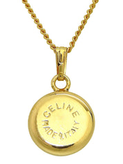 Round Rhinestone Macadam Necklace Gold