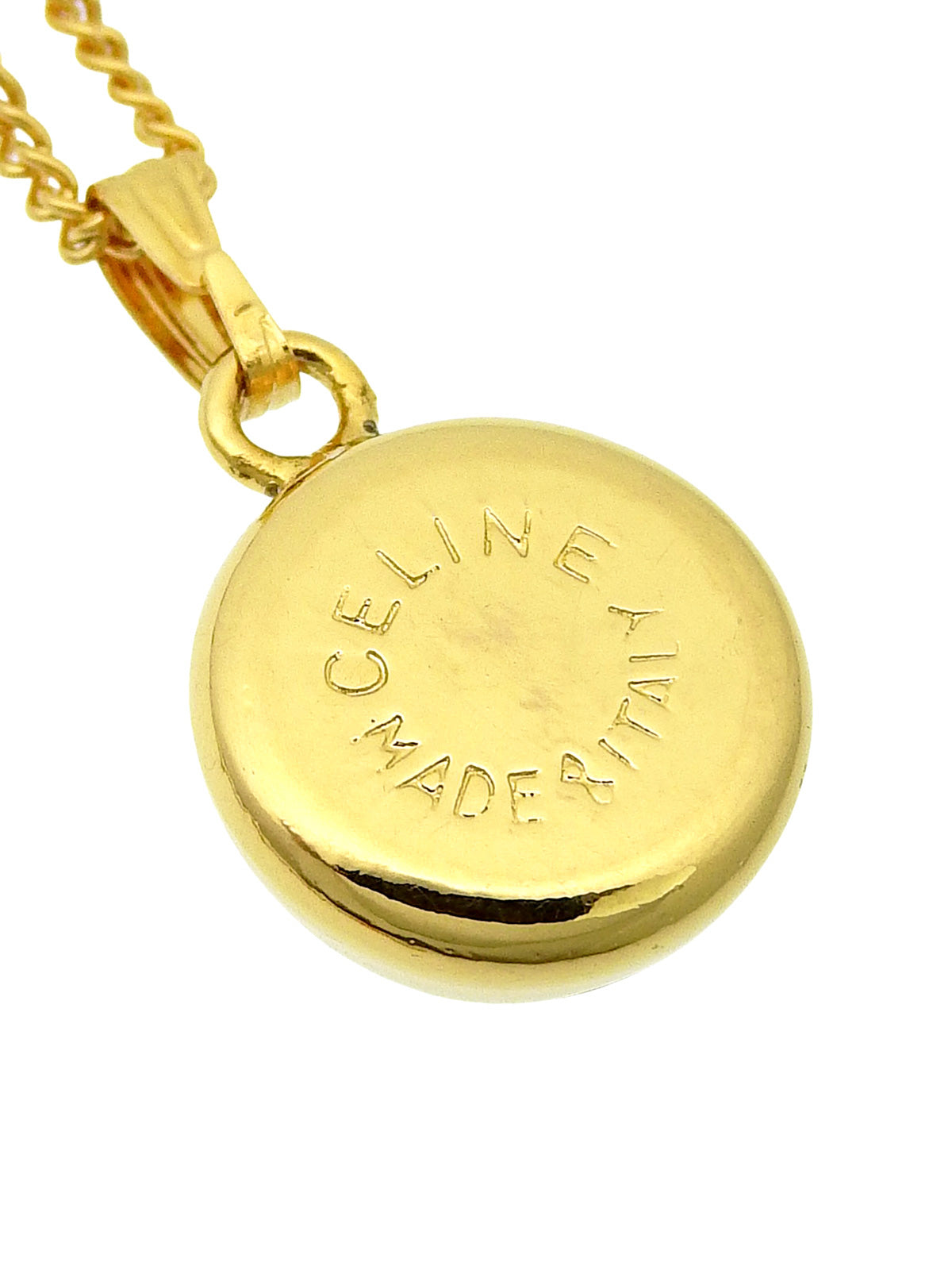 Round Rhinestone Macadam Necklace Gold