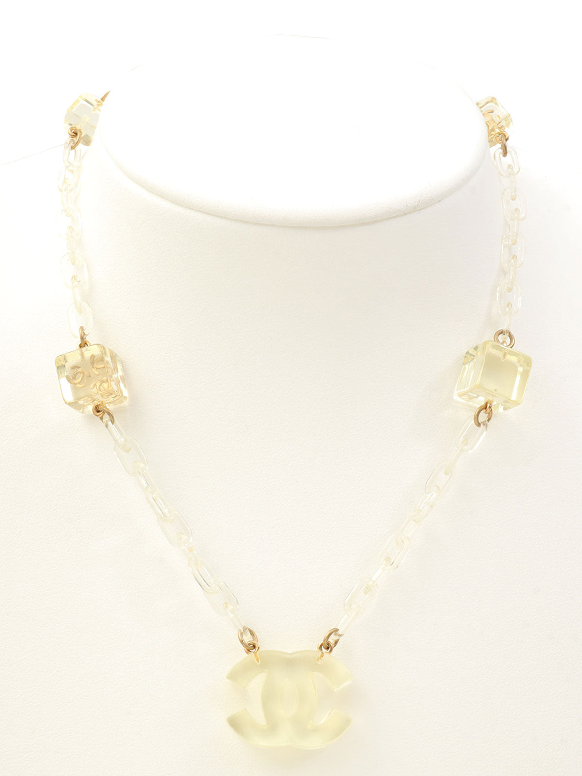 2001 CC Mark Clear Chain Necklace Clear