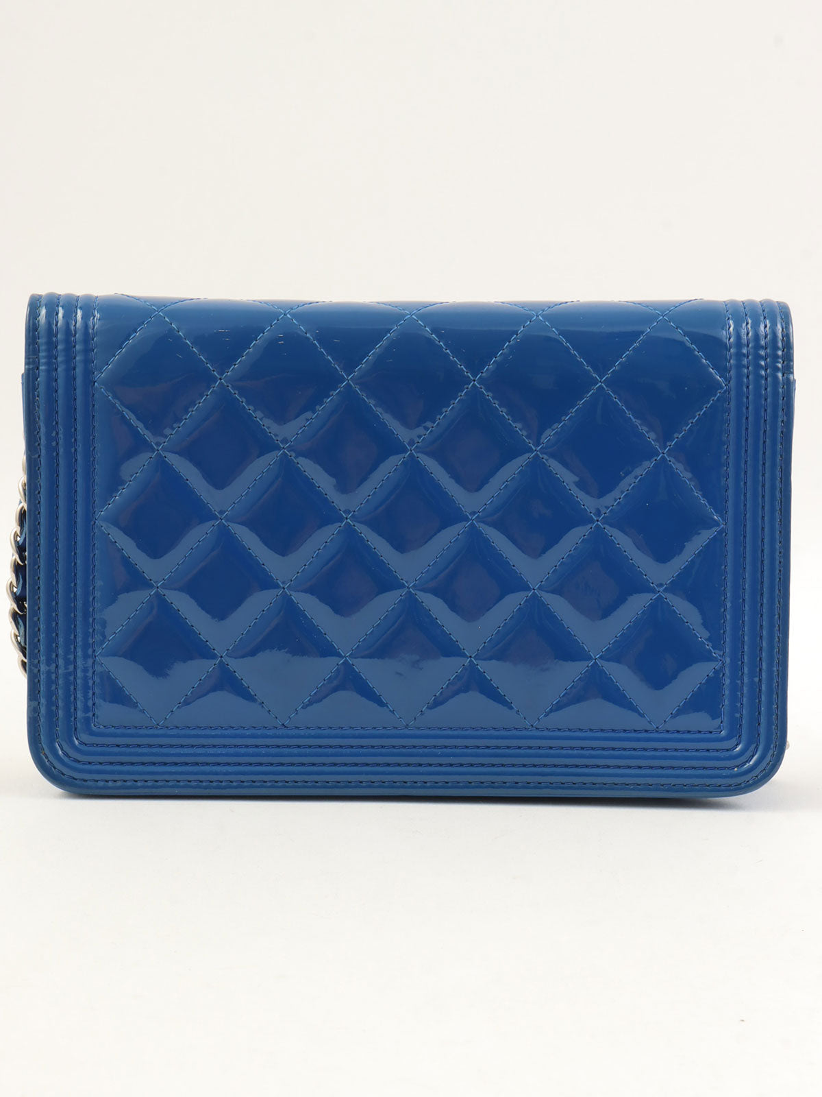 2014 Patent Boy Chanel Chain Wallet, Blue