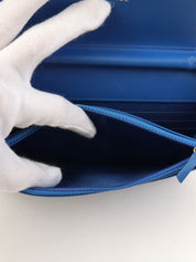 2014 Patent Boy Chanel Chain Wallet, Blue