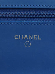 2014 Patent Boy Chanel Chain Wallet, Blue