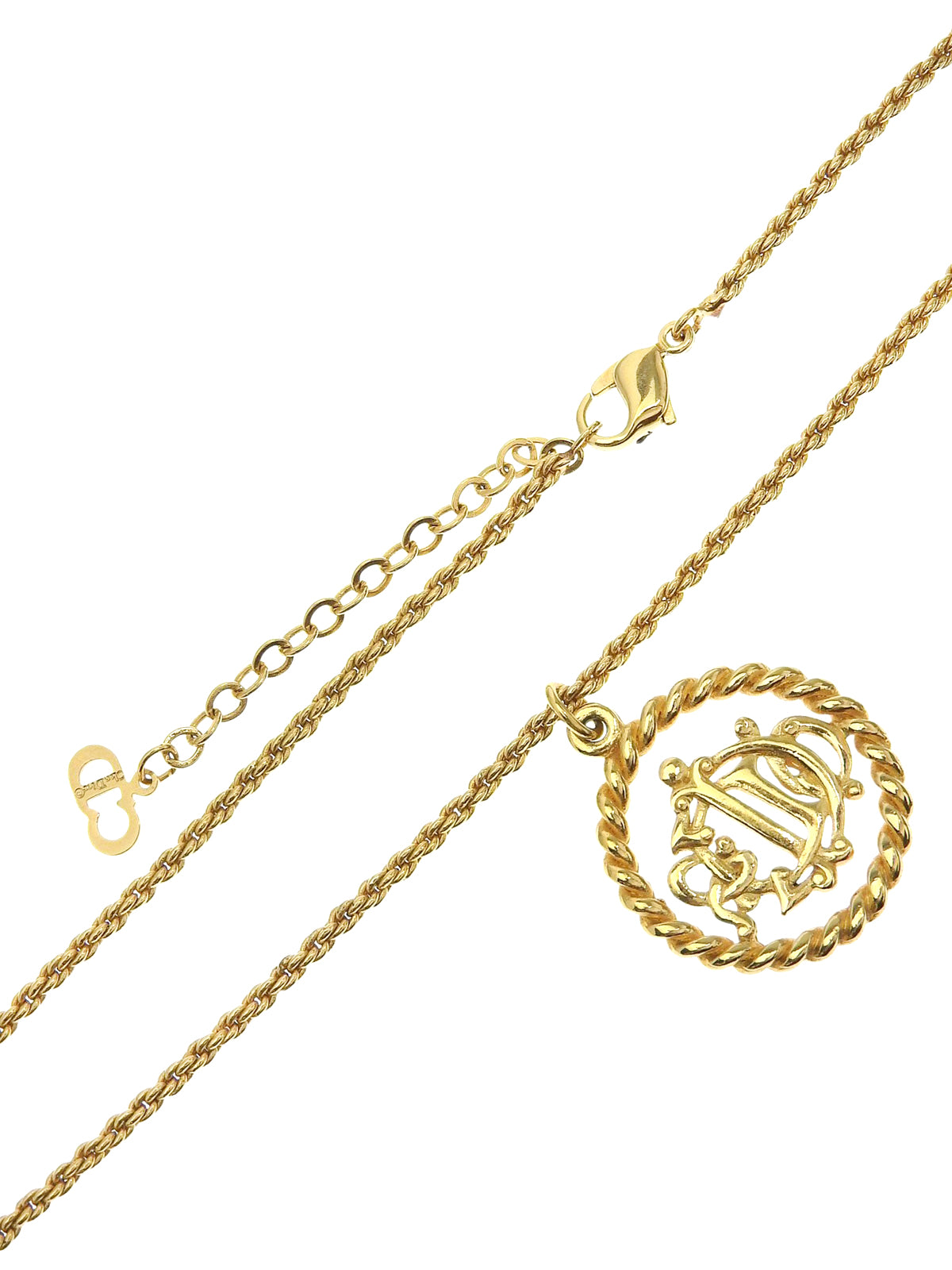 Circle Emblem Logo Plate Necklace Gold