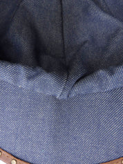 Denim Macadam Pattern Casquette in Indigo