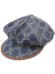 靛蓝色牛仔布碎石图案帽子