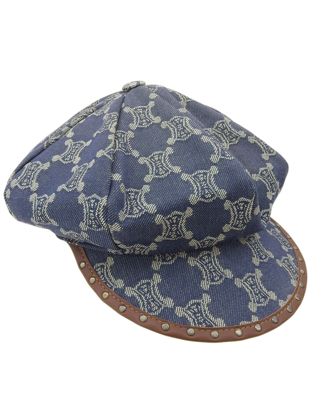 Denim Macadam Pattern Casquette in Indigo