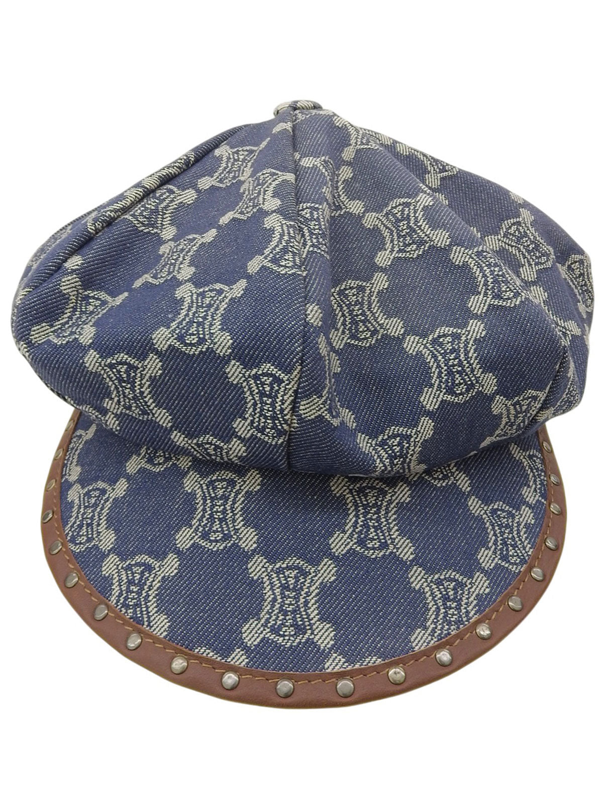 靛蓝色牛仔布碎石图案帽子