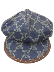 靛蓝色牛仔布碎石图案帽子