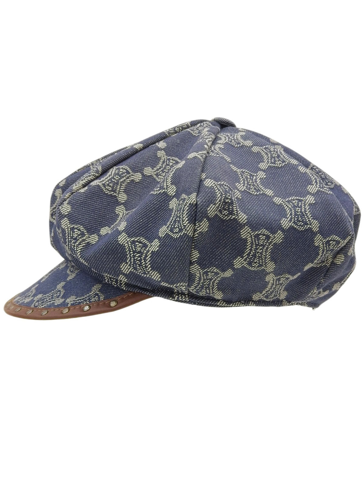 Denim Macadam Pattern Casquette Indigo