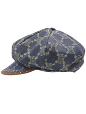 Denim Macadam Pattern Casquette in Indigo