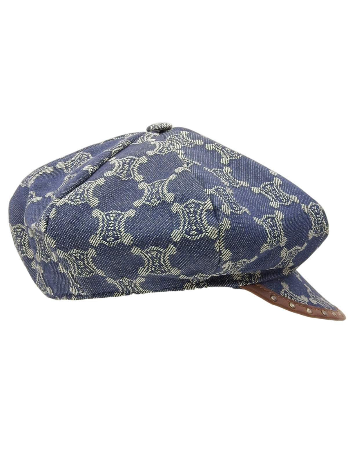 Denim Macadam Pattern Casquette in Indigo