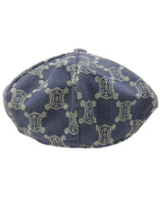 靛蓝色牛仔布碎石图案帽子