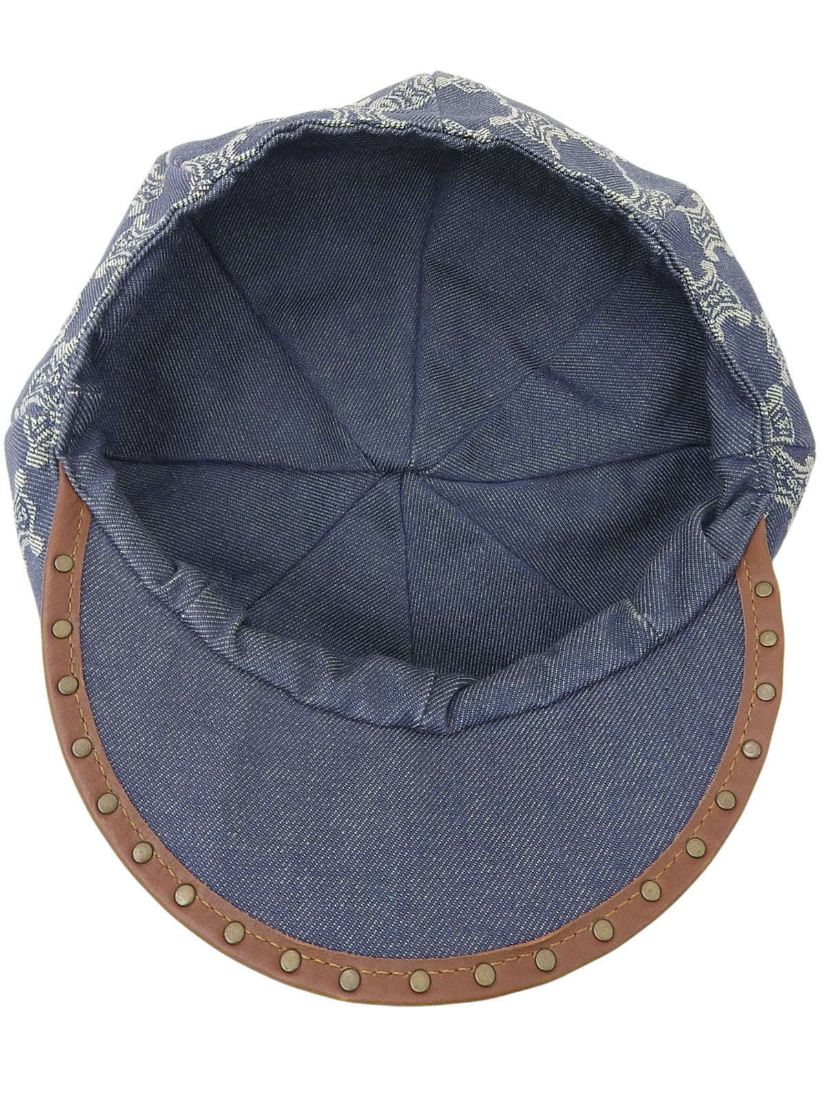靛蓝色牛仔布碎石图案帽子