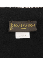 字母图案涂鸦围巾 黑色/银色