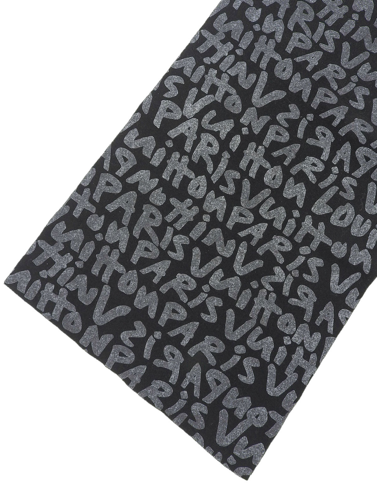 字母图案涂鸦围巾 黑色/银色