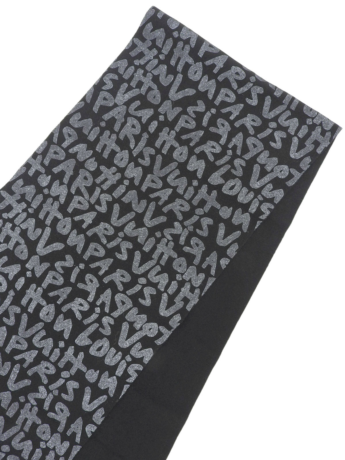 字母图案涂鸦围巾 黑色/银色