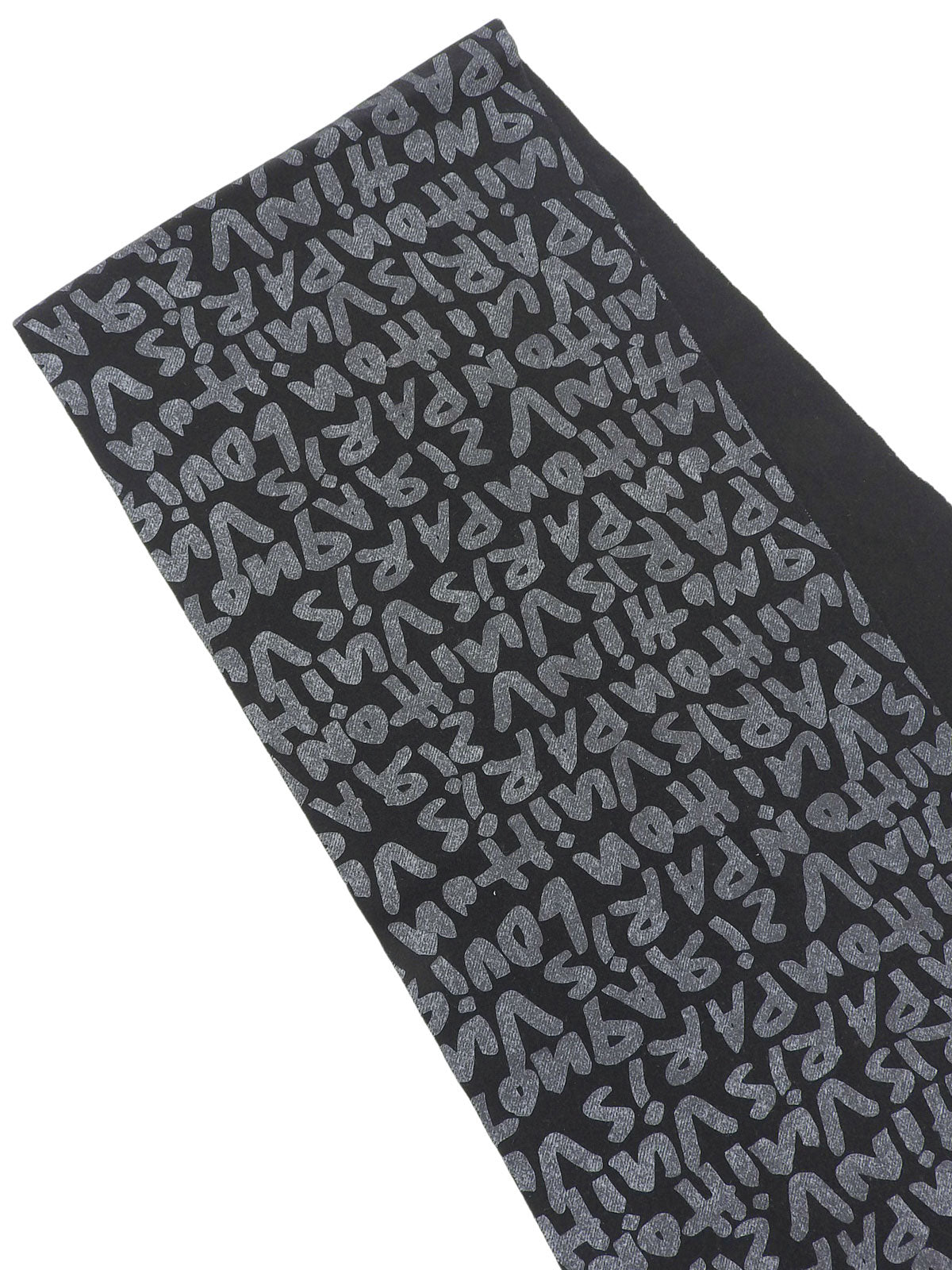 字母图案涂鸦围巾 黑色/银色