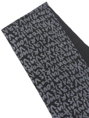 字母图案涂鸦围巾 黑色/银色