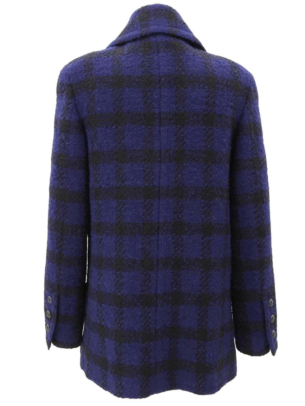 1996 Checked CC Mark Button Double Breasted Jacket #38 Navy/Black