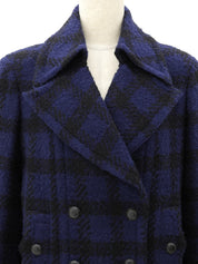 1996 Checked CC Mark Button Double Breasted Jacket #38 Navy/Black