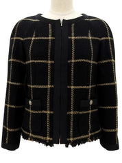 パイピングCCマークボタンジャケット ブラック #34