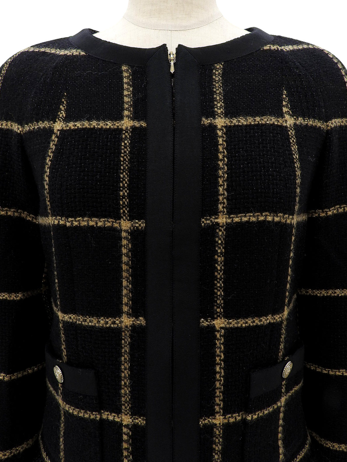 パイピングCCマークボタンジャケット ブラック #34