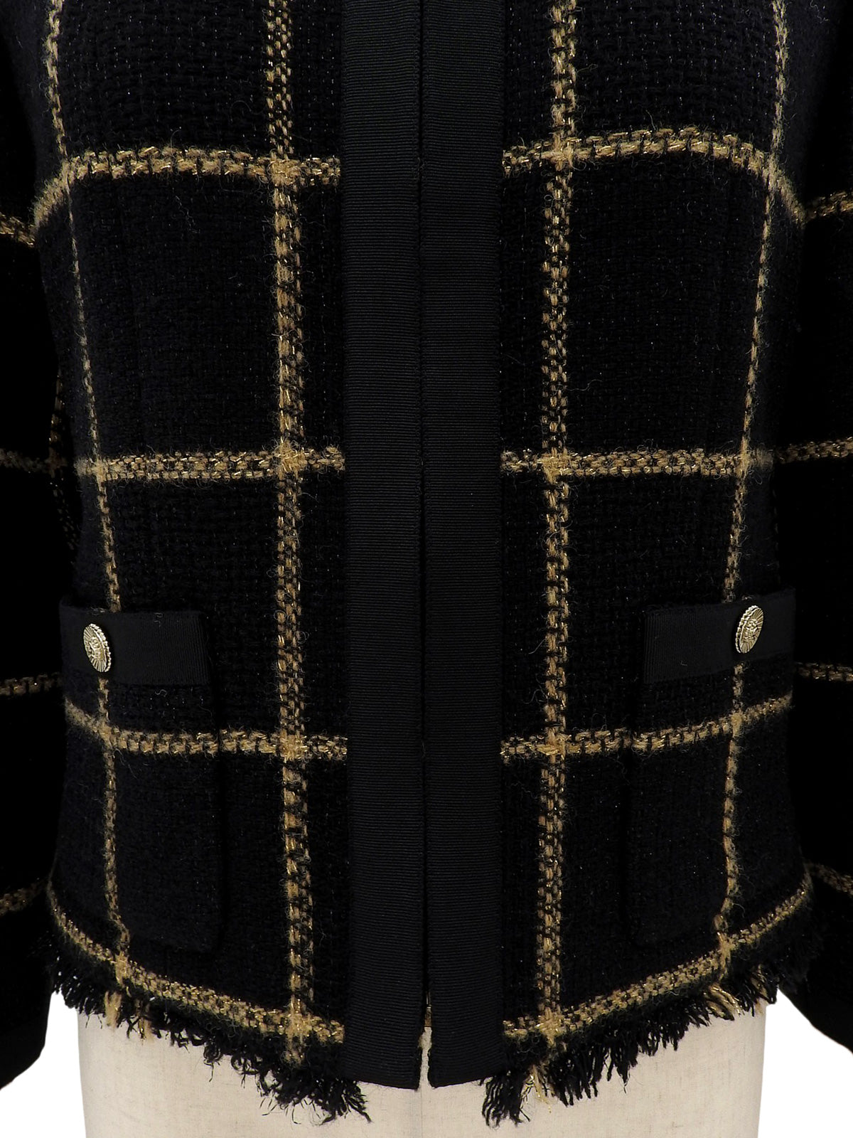 パイピングCCマークボタンジャケット ブラック #34