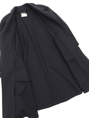 カシミアCCマークボタンロングコート #40 ネイビー