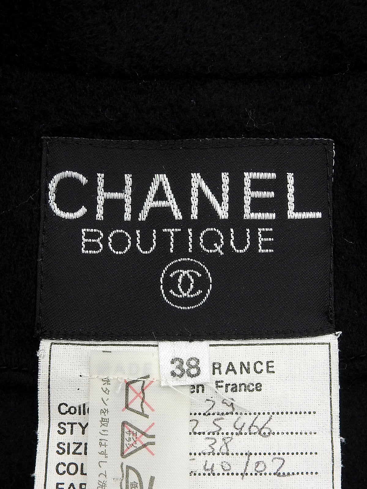 黑色羊绒 CC 标志纽扣双排扣长款大衣