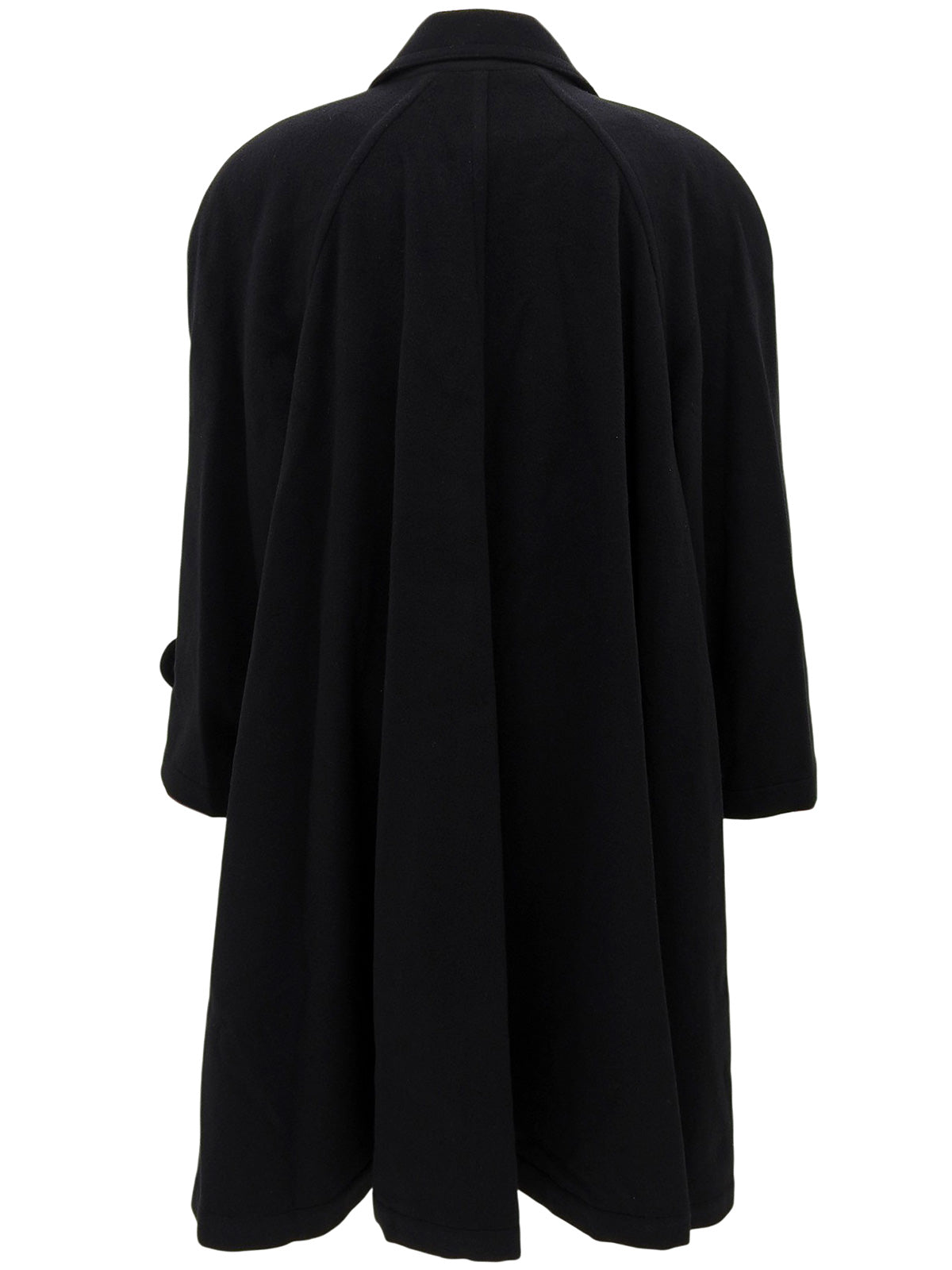 カシミアCCマークボタンダブルブレストロングコート ブラック #38