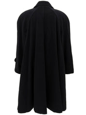 カシミアCCマークボタンダブルブレストロングコート ブラック #38