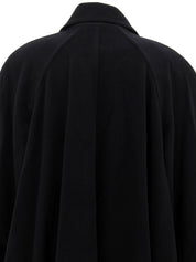 カシミアCCマークボタンダブルブレストロングコート ブラック #38