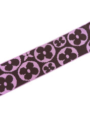 棕色/粉色羊毛字母图案围巾