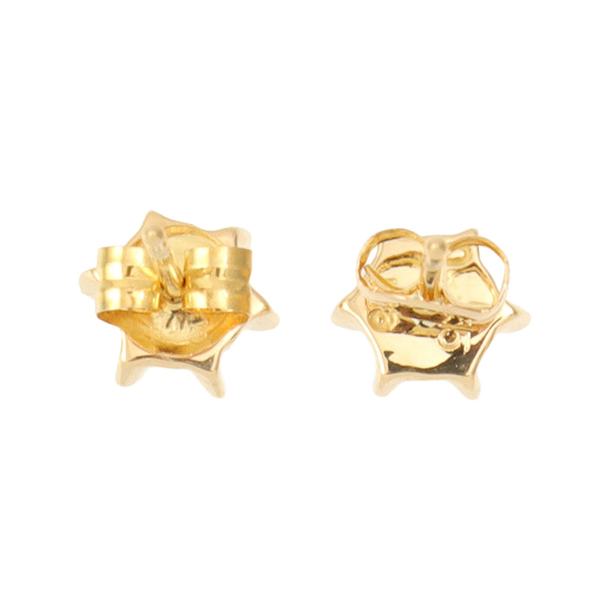 18K Diamond Pierced Earrings Gold