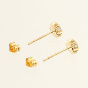 18K Diamond Pierced Earrings Gold
