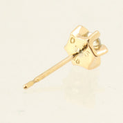 18K Diamond Pierced Earrings Gold