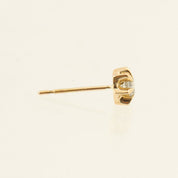 18K Diamond Pierced Earrings Gold