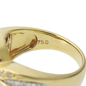 18K Sapphire Diamond Design Ring #52 Gold/Blue