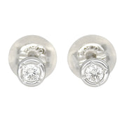 Platinum Diamond Pierced Earrings, Silver