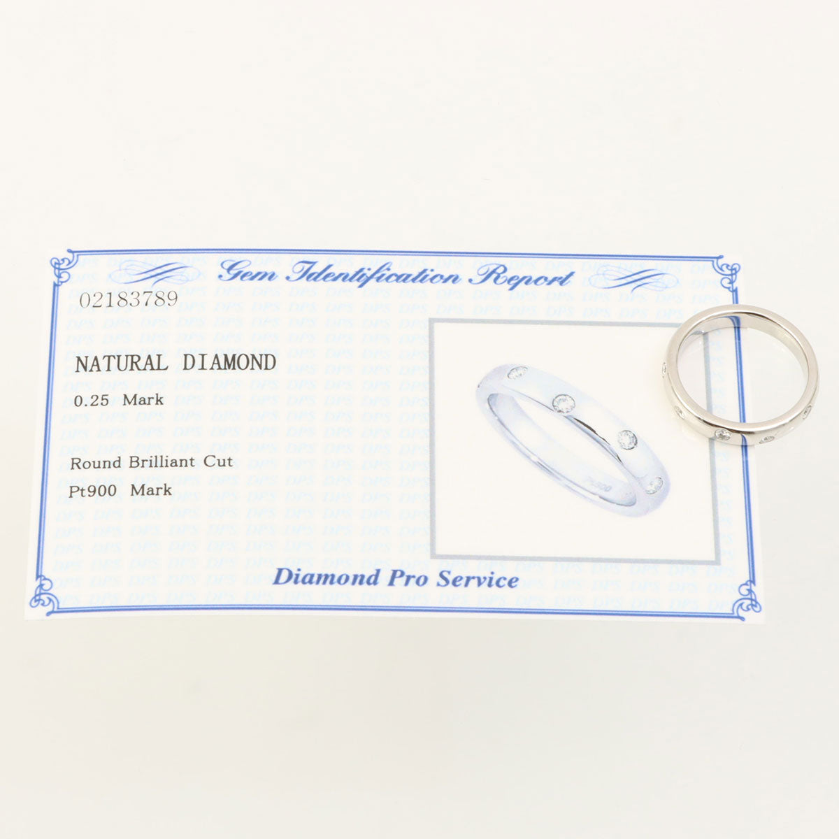 Platinum Diamond Design Ring #50 Silver