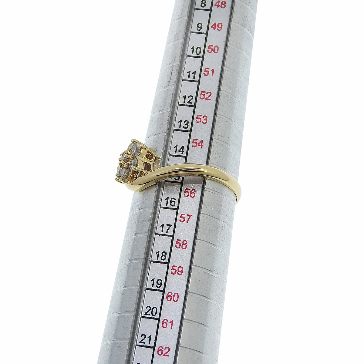 18K 钻石花朵图案戒指 #55 金色