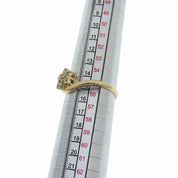 18K 钻石花朵图案戒指 #55 金色