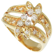 18K Diamond Design Ring #52 Gold