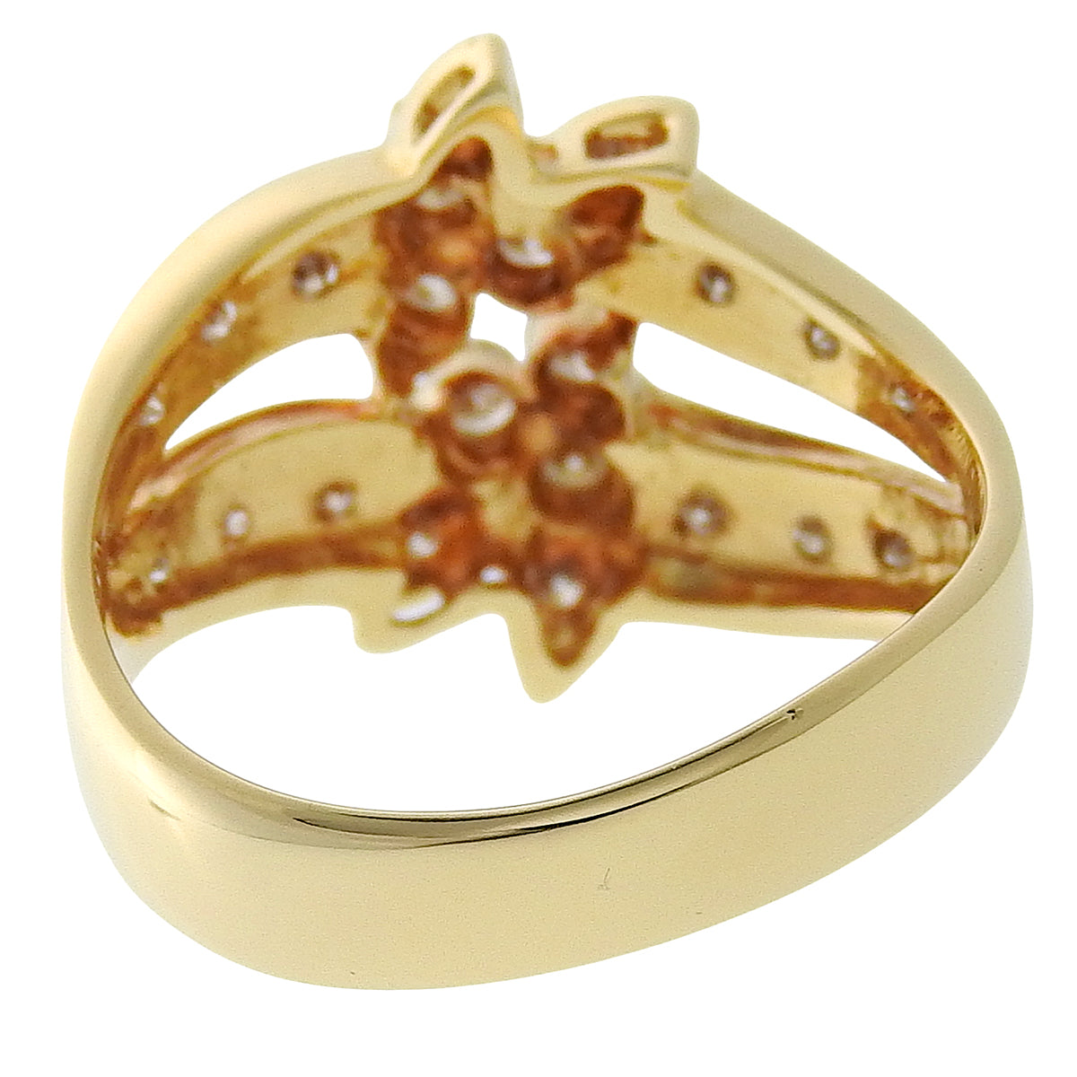 18K Diamond Design Ring #52 Gold
