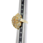 18K钻石花卉图案戒指 #54 金色